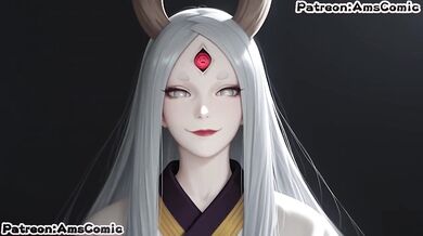 Kaguya Otsutsuki Destroyed Gushing Blowjob Big Tits Hentai Comic By Amscomic