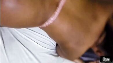 African Blowjob Queen Deepthroths BBC then gets hard Backshots moaning with pleasure
