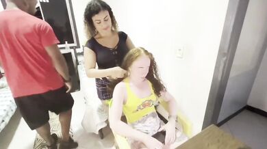My Wife Drags Me To The Salon And I Destroy The Hairdresser With Intense Anal Creampie