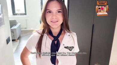 Flight Attendant Destroyed Guest Rough Blowjob Big Tits Russian Amateur