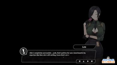 Destroyed Anime Visual Novel Footjob Gameplay with Big Tits Mayor Veronica Gushing