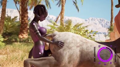 Futanari Instinct Draws Her To Dominant Centaur Dripping With Creampie