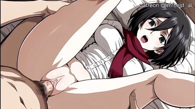 Mikasa Finally Loses Control and Cums Hard in Amateur Cosplay