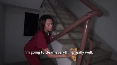 Stuck Latina Maid MILF Destroyed By Perverted Tenant Standing Fuck Deepthroat And Facial