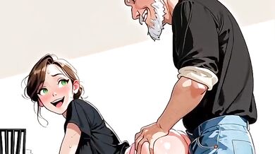 AI Generated Stepfather Chokes Me While Cake Bakes With Huge Breasts
