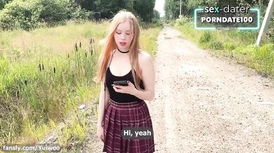 Sneaky Photographer Tricks Innocent Petite Blonde Into Public Sex For Money
