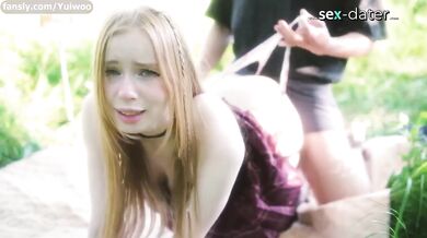 Sneaky Photographer Tricks Innocent Petite Blonde Into Public Sex For Money