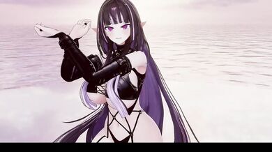 MMD cute strip dance by Hentai ELF vtuber destroyed gushing choked