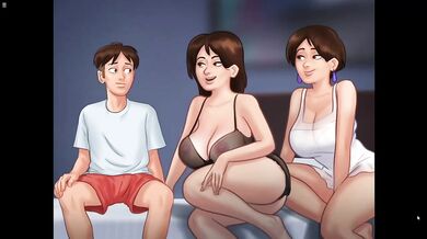Summertime Saga Diane and Debbie Destroyed Anon in Public Rough Threesome