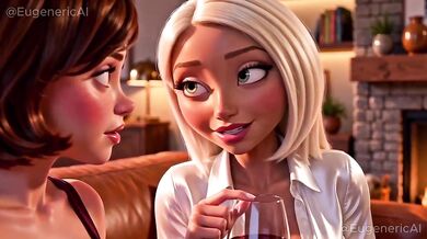 Helen Parr and Mirage Destroyed in Dirty Cartoon Lesbian Pussy Licking and Dildo Deeds