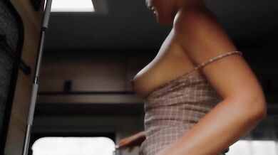 Road Trip Destroyed by Deep Throat Choking on Big Natural Tits and Big Ass
