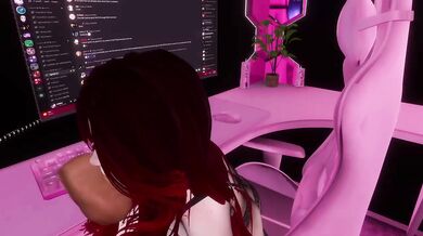 Distraida Redhead Latina Blows While Gaming in VRChat Stream Fails Caught