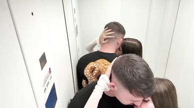 Caught Elevator Sex With Big Dick Brunette Getting Destroyed And Gushing