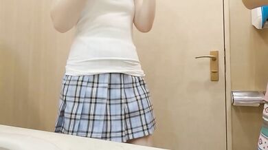 Smiling Cute Personality Underground Idol Destroyed by Toy Insert Challenge in Public Cafe with Massive Ejaculation and Cleaning