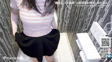 Japanese Amateur Couple Destroyed Gushing Choked Creampie in Public Toilet