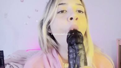 Verified Amateur Petite Deep Throat Bulge Destroyed by Big Dildo Amateur Leak