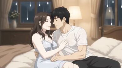 Locked out on stormy night with big ass stepmom and stepson in one bed hot sex creampie