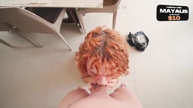 POV Amateur Redhead GF Lets Crewn Choke And Spank Her To Squirt