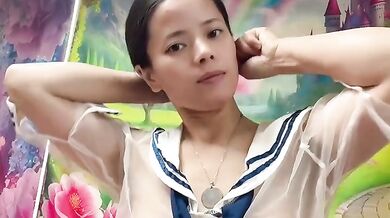 Sweet Petite Asian Babe Hana Destroyed in College Solo