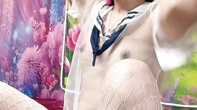 Sweet Petite Asian Babe Hana Destroyed in College Solo