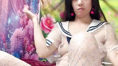 Sweet Petite Asian Babe Hana Destroyed in College Solo