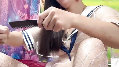 Sweet Petite Asian Babe Hana Destroyed in College Solo