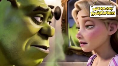 Rapunzel Destroyed by Shrek Monster Cock Gushing Blowjob First Time