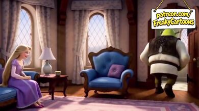 Rapunzel Destroyed by Shrek Monster Cock Gushing Blowjob First Time