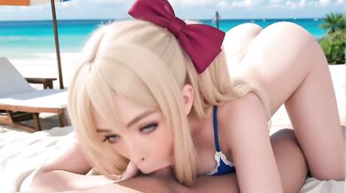 Sloppy Blowjob Destroyed Big Tits Beach Bikini Pov Hardcore Cumshot