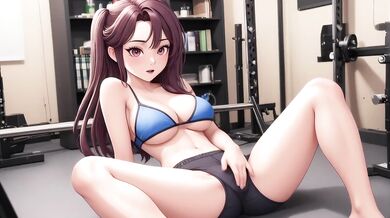 Sloppy Titfuck Blowjob Big Tits Purple Hair Workout Gym Sex PoV Cumshot Hardcore Creampie Wet Pussy