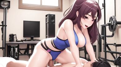 Sloppy Titfuck Blowjob Big Tits Purple Hair Workout Gym Sex PoV Cumshot Hardcore Creampie Wet Pussy