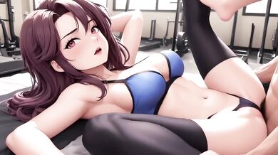 Sloppy Titfuck Blowjob Big Tits Purple Hair Workout Gym Sex PoV Cumshot Hardcore Creampie Wet Pussy