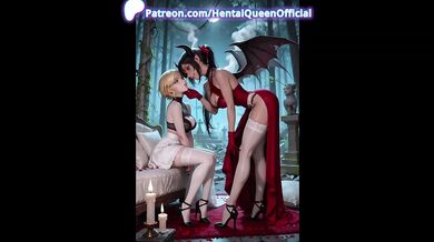 Demonic Stepsisters Destroyed By Hardcore Devil Lesbian Threesome Gushing Choked AI Generated