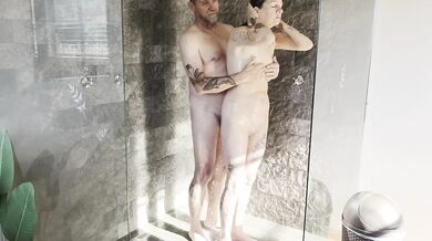 Steamy Shower Sex With My Mature Wife Destroyed By Hard Fucking And Wet Fingering