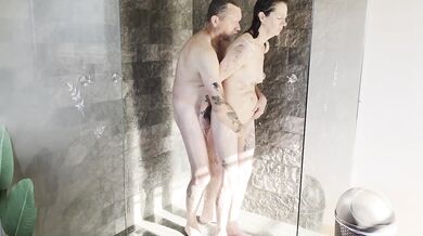 Steamy Shower Sex With My Mature Wife Destroyed By Hard Fucking And Wet Fingering