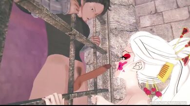 Demon Slayer 3D Animation Daki Destroyed Gushing Choked
