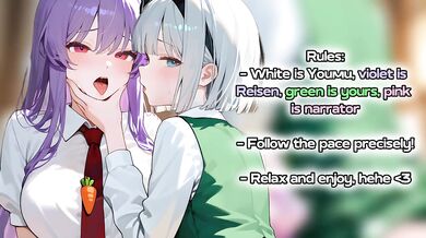 Horny Youmu Destroys Reisen With Threesome JOI Creampie Blowjob