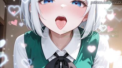 Horny Youmu Destroys Reisen With Threesome JOI Creampie Blowjob