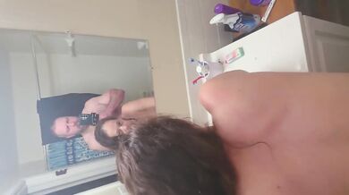 Amateur Milf PoV Bathroom Rough Doggy Cum On Back Destroyed