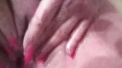Shaved Orgasm Cumshot Destroyed Gushing Blonde MILF Badwanne Loud Moaning