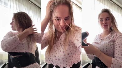 Blonde Slut Masturbates Big Tits Solo Female Orgasm