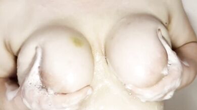 Exclusive BBW Amateur Soapy Shower Solo Big Wet Boobs Gushing HD Verified