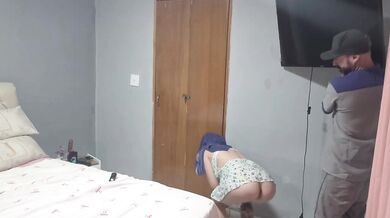 Delivery Guy Destroyed Wet Hairy Pussy Choked On Deep Blowjob