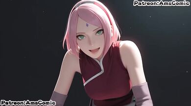 Sakura Haruno Big Tits Blowjob Hentai Comic by Amscomic