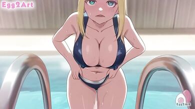 Beatrix Amerhauser Big Tits Swimsuit Blowjob Cumshot Destroyed By Egg2Art Hentai Animation