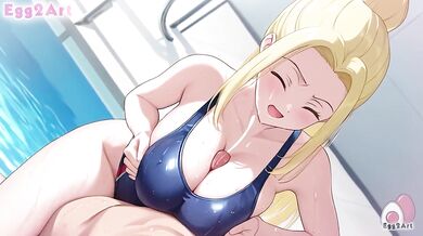 Beatrix Amerhauser Big Tits Swimsuit Blowjob Cumshot Destroyed By Egg2Art Hentai Animation