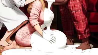 Blonde Milf Gets Destroyed In The Kitchen While Stepdaughter Watches Big Tits