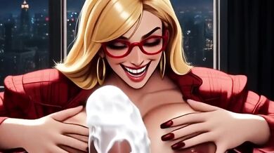 Blonde Milf Demonstrates How To Keep A Man Destroyed Gushing Big Tits Cartoon