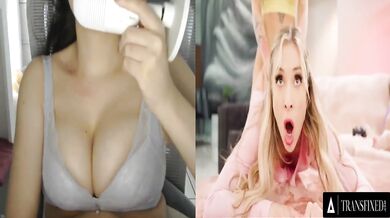 Trans React Destroyed Gushing Choked MILF TRANS Fucks Babe Gamer