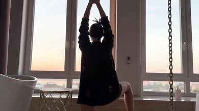 Brunette Goddess Yoga Panties Big Ass Juicy Stretching Feet Worship Teasing